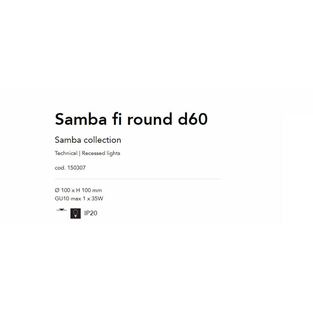 150307 Спот SAMBA FI ROUND D60 Ø100xH100 mm GU10 max 1 x 35W IP20 Ideal Lux_small