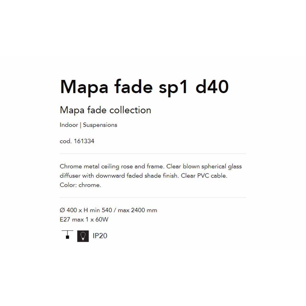 161334 Mapa Fade Осветително тяло SP1 D40, E27 max 1 x 60W, IP20 Ideal Lux_small