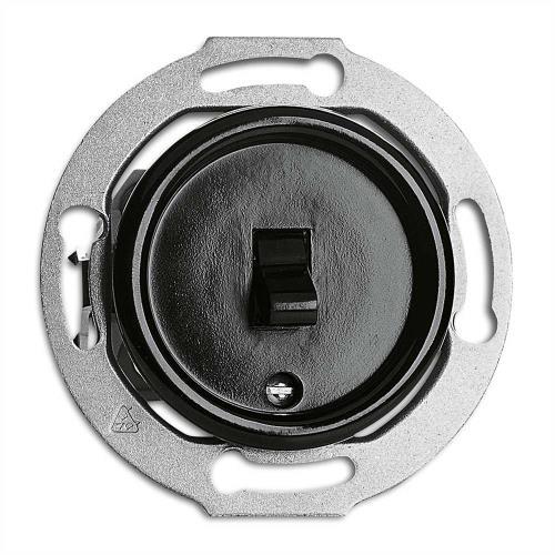 173044 Кръстат ключ сх. 7 10AX,AC250V Ø 7,0 cm, бакелит, черен, без дек. рамка ,THPG