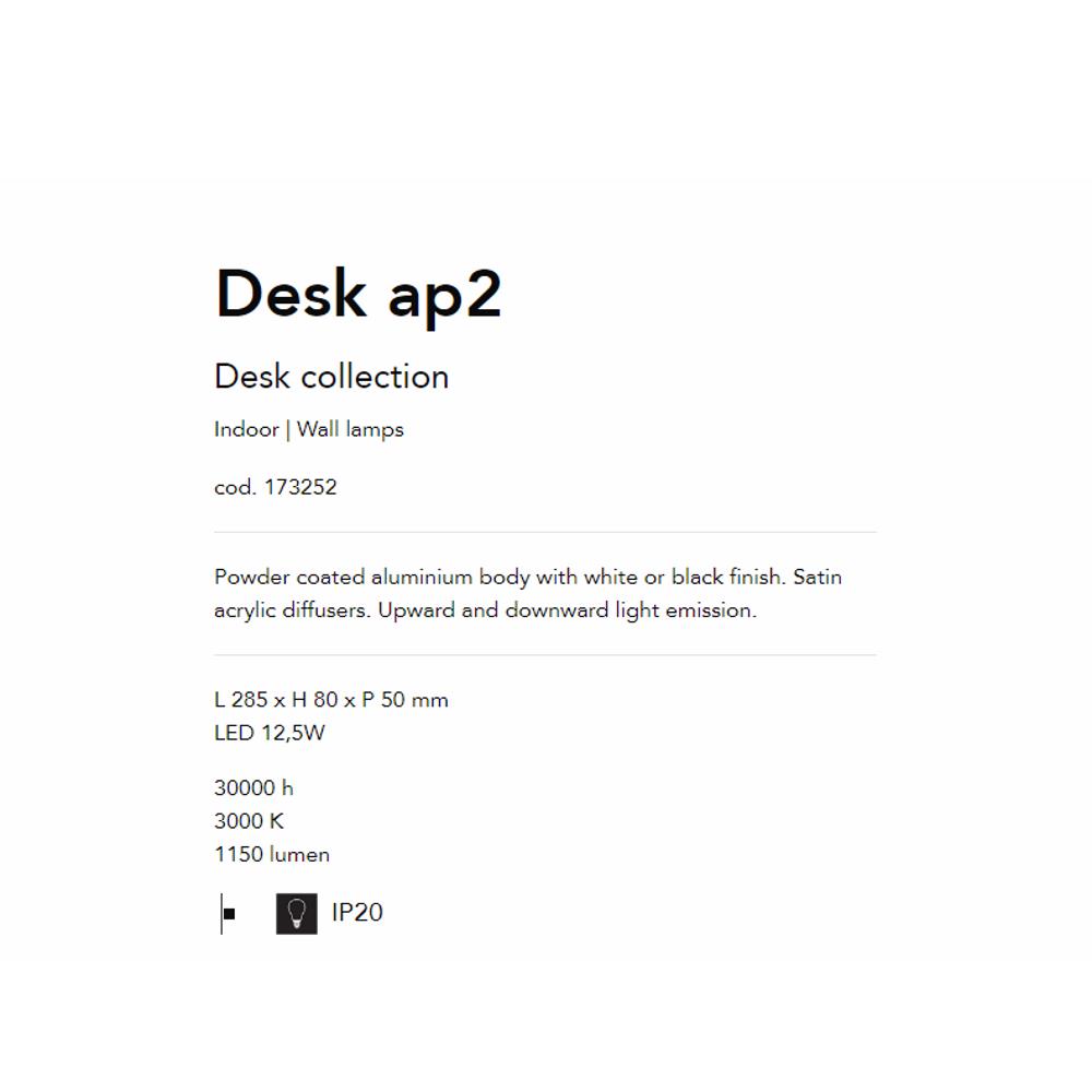 173252 Аплик Desk Nero, L285 xH80xP50mm LED 12,5W 30000h 3000K IP20, Ideal Lux_small