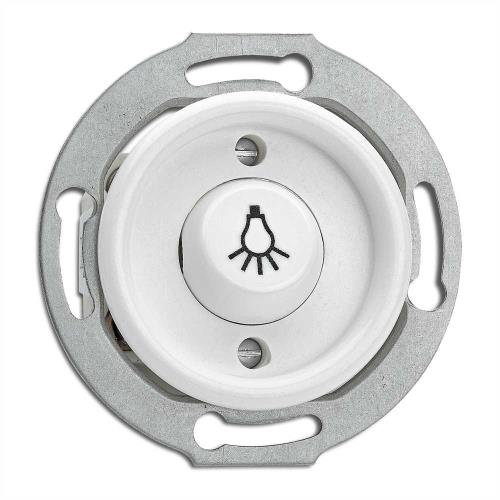 176409 Бутон със символ лампа без подсветка 10AX,AC250V Ø 7,0 cm,Duroplast,бял, без дек. рамка ,THPG