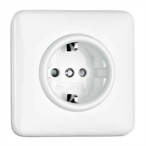 180810 Контакт шуко с детска защита 16A,AC 250V,авт.клеми Ø 7,0 cm,Duroplast,бял,без дек.рамка ,THPG_small