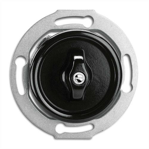 186883 Ротационен девиаторен ключ 10A,10AX,AC 250V, Ø 7,0 см, бакелит, черен, THPG