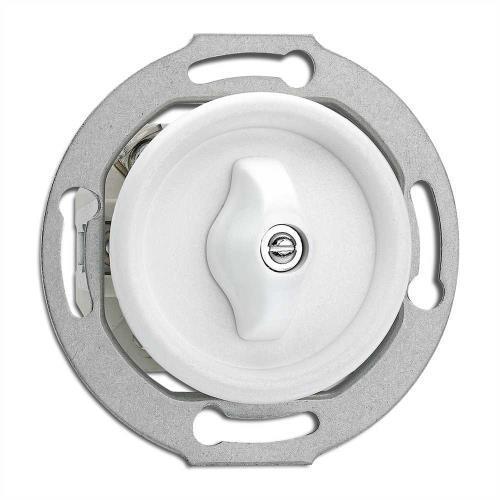 186896 Ротационен ключ за щори 10A,10AX,AC250V Ø 7,0 cm, Duroplast, бял, без дек. рамка ,THPG