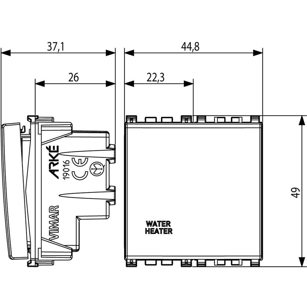19016.2.WH.B Ключ двуполюсен WATER/HEATER 2М 20АХ бял VIMAR ARKE_small