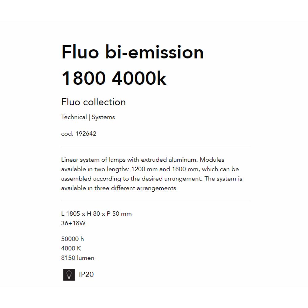 192642 Осветително тяло FLUO BI-EMISSION 1800 4000K BK L1805xH80xP50 mm 36+18W 5350 L IP20 Ideal Lux_small