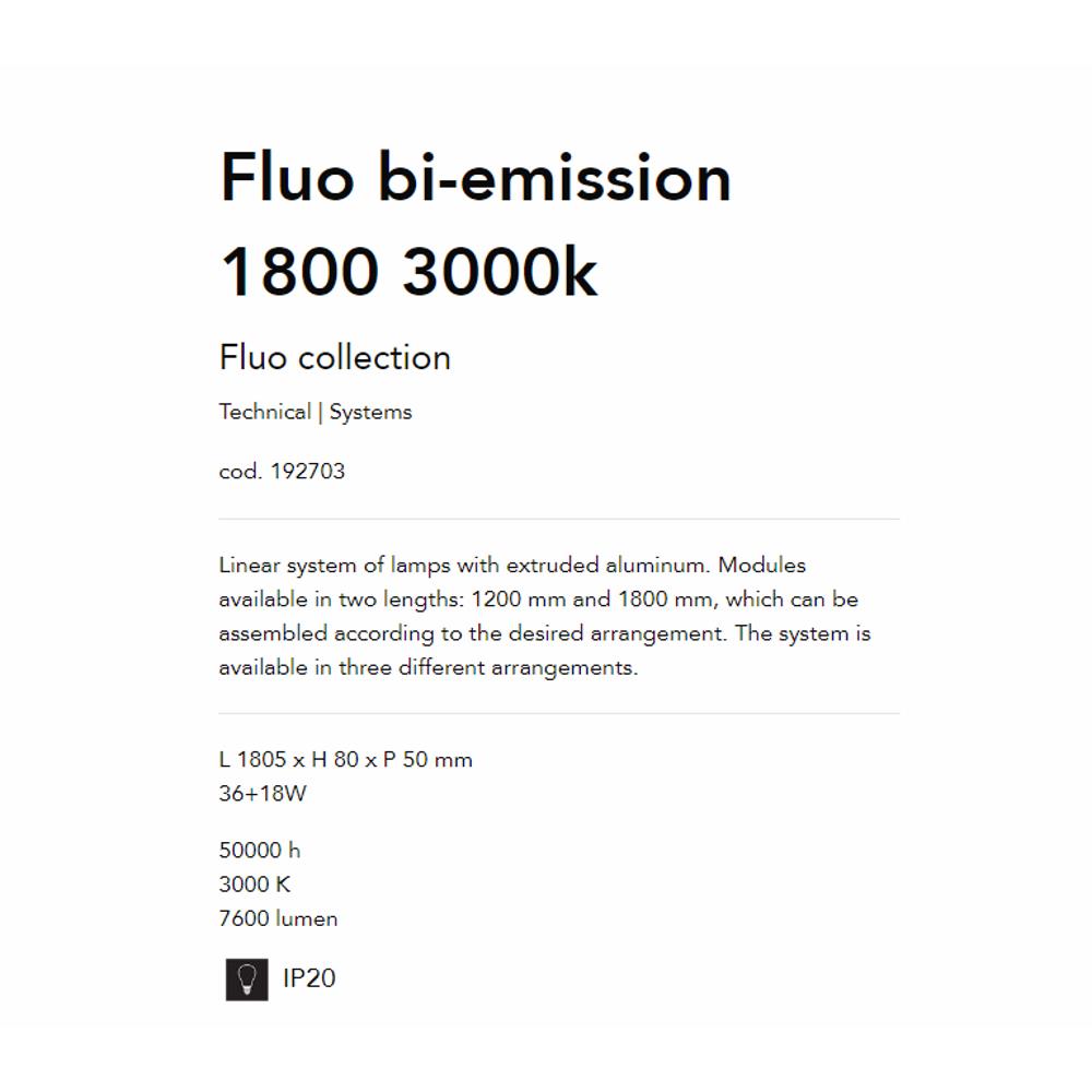192703 Осветително тяло FLUO BI-EMISSION 1800 3000K WH L1805xH80xP50 mm 36+18W 5050 L IP20 Ideal Lux_small