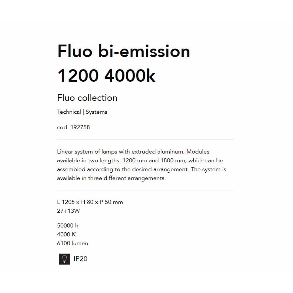 192758 Осветително тяло FLUO BI-EMISSION 1200 4000K BK L1205xH80xP50 mm 27+13W 4050 L IP20 Ideal Lux_small