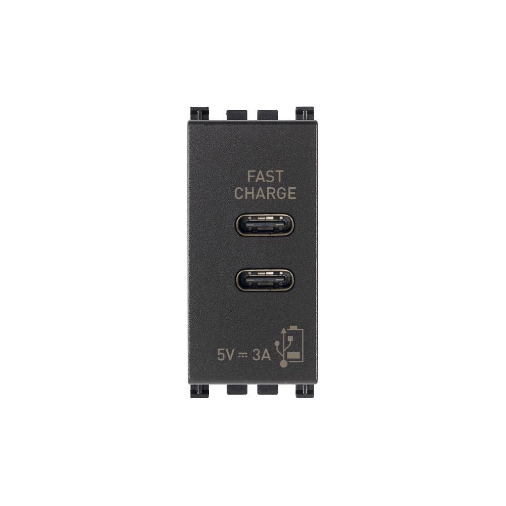 19292.CC Захранващ блок C+C USB 5V 3A 1M сив VIMAR ARKE