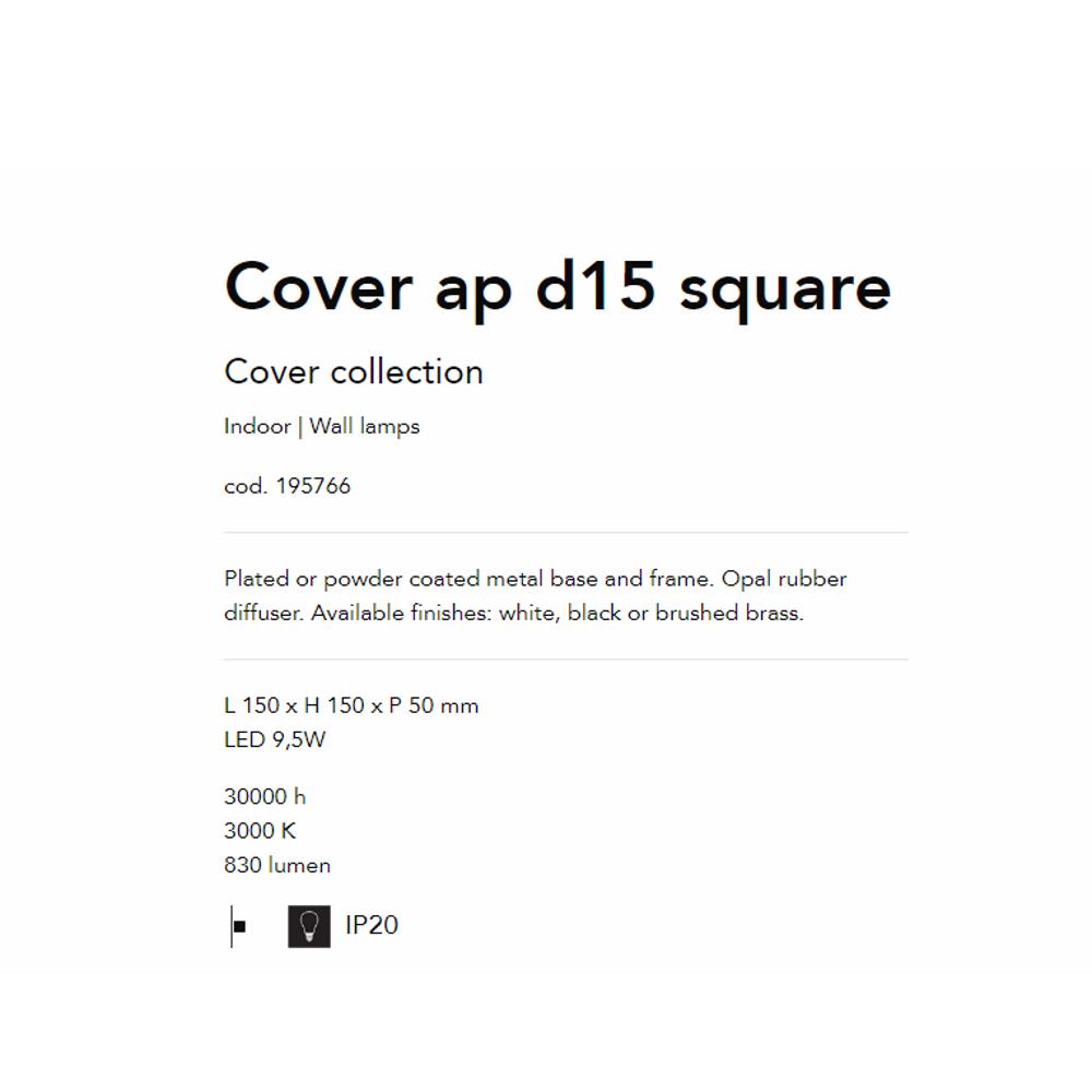 195766 Аплик Cover Square Nero, L150 xH150xP50mm LED 9,5W 30000h 3000K IP20, Ideal Lux_small