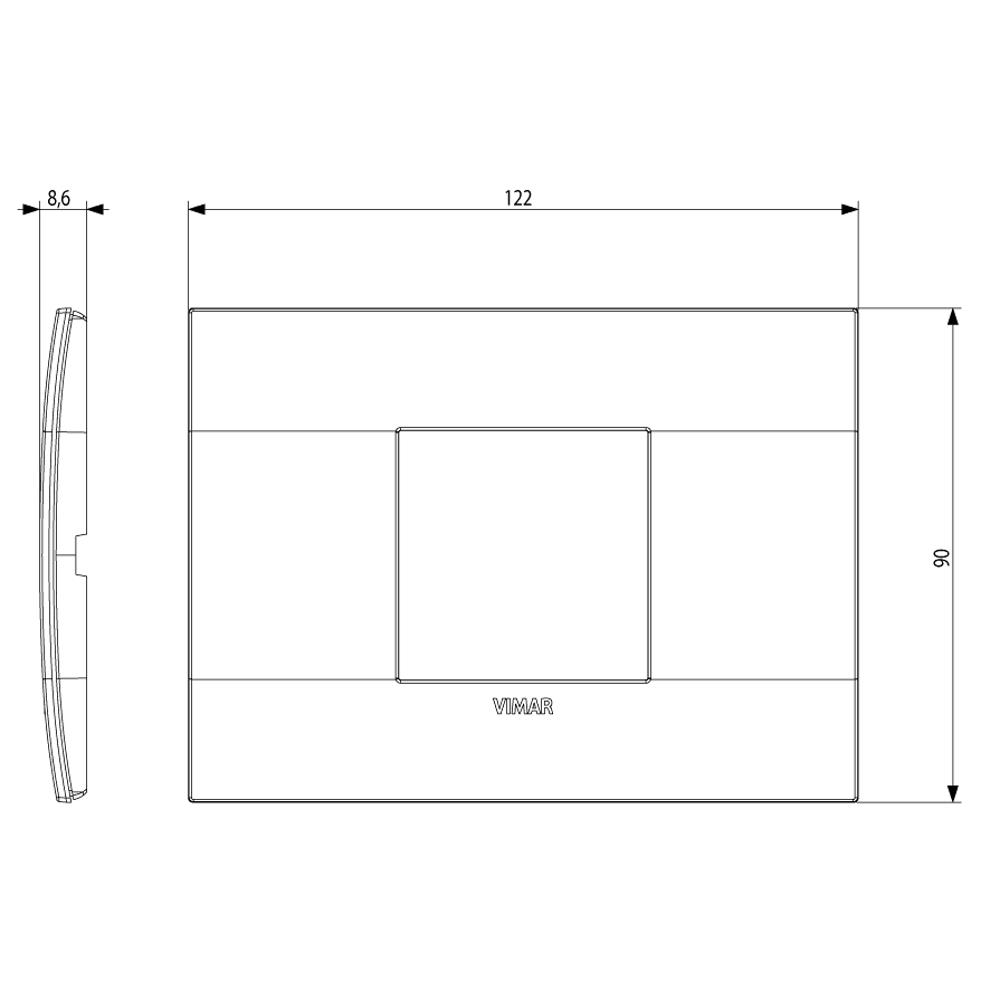 19652.12.01 Декоративна рамка Метал 2М италиански стандарт Полиран месинг VIMAR ARKE_small