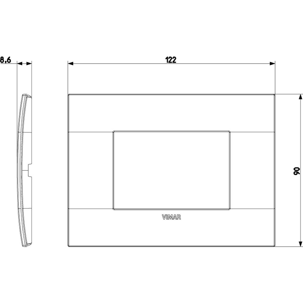 19653.12.01 Декоративна рамка Метал 3М италиански стандарт полиран месинг VIMAR ARKE_small