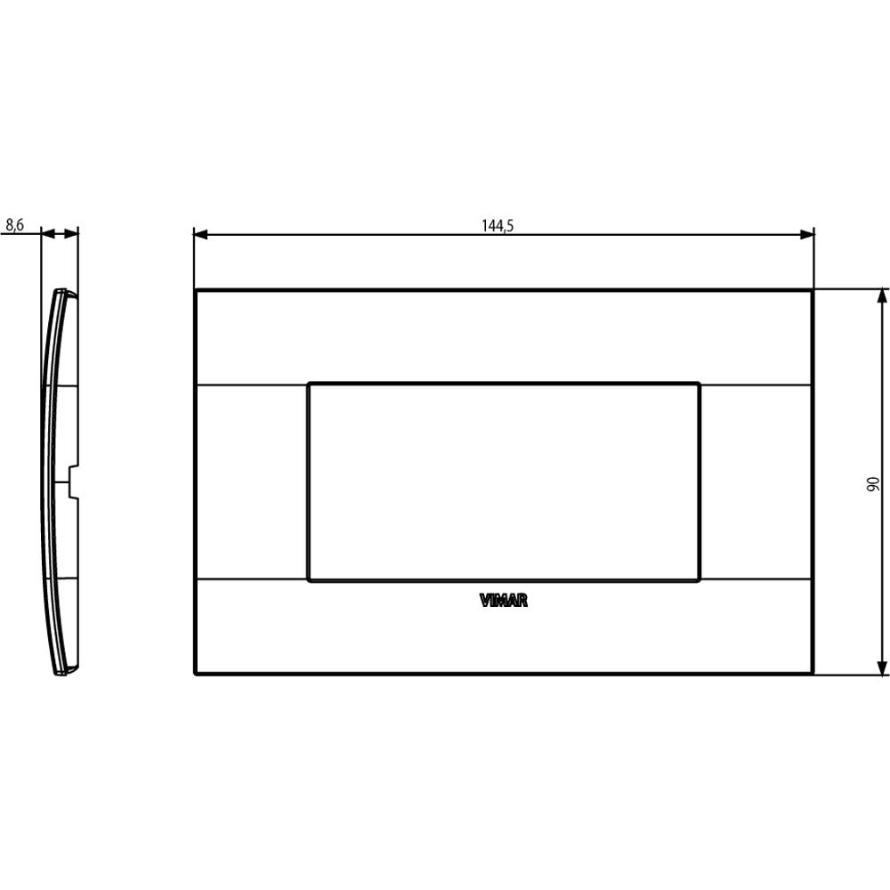 19654.12.01 Декоративна рамка Метал 4M италиански стандарт Полиран месинг VIMAR ARKE_small