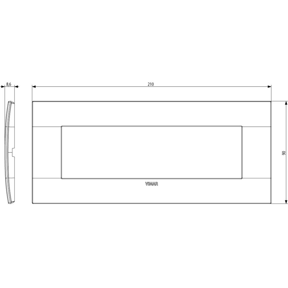 19657.12.01 Декоративна рамка Метал 7M италиански стандарт Полиран месинг VIMAR ARKE_small