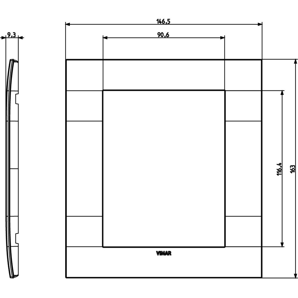 19668.12.01 Декоративна рамка Метал 8M  (4+4) Полиран месинг VIMAR ARKE_small