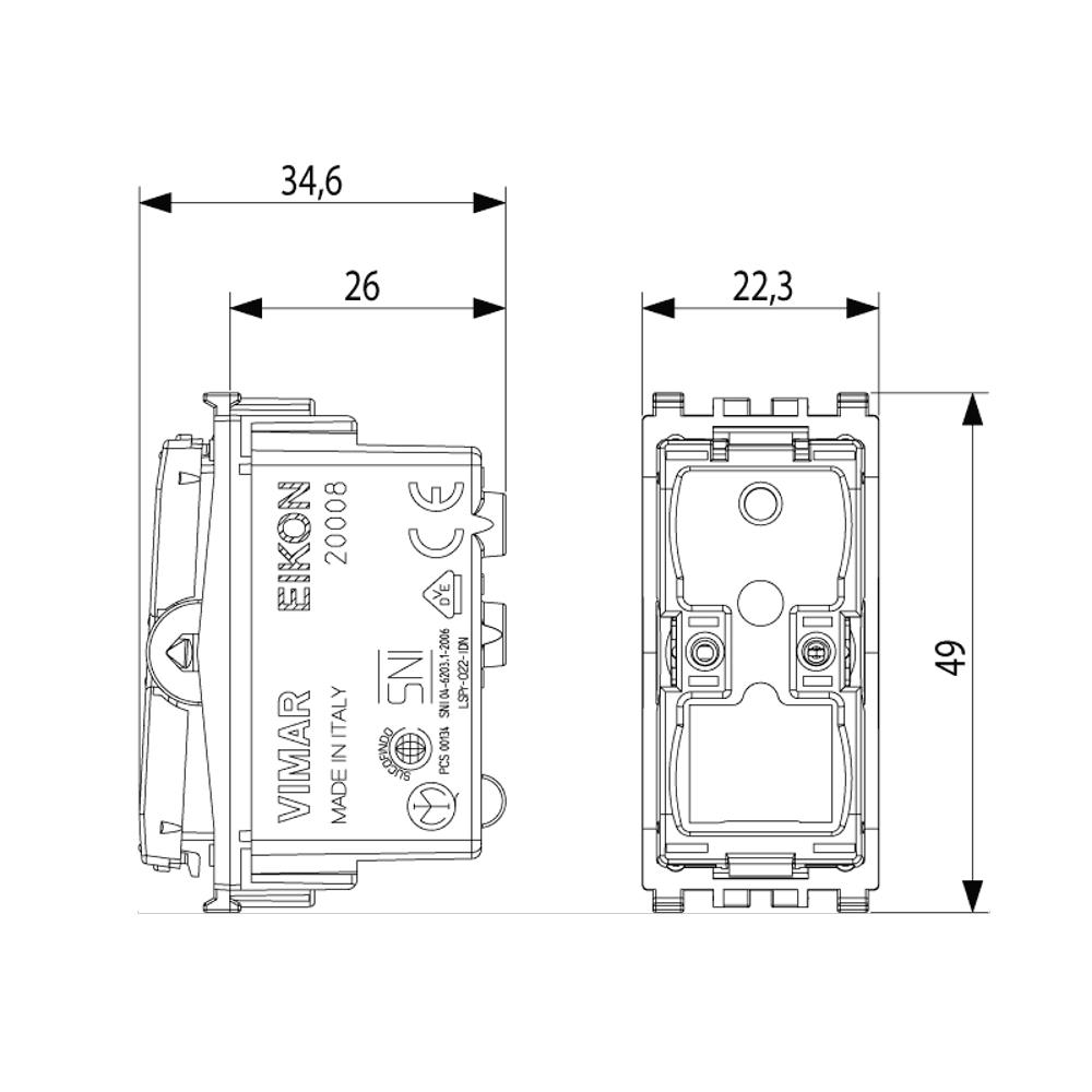 20008.0 1P NO 10A Механизъм за бутон VIMAR EIKON_small
