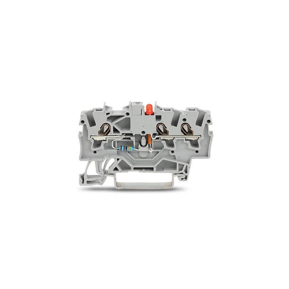 2001-1321/1000-413  Компонентна клема; 3-проводн.; LED (червен); 24 VDC Wago