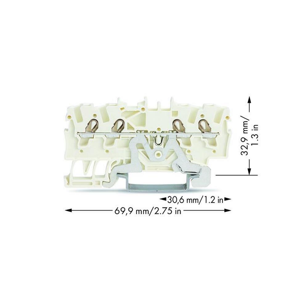 2001-1408 4-проводна екранирана клема; 1,5 mm²; странично и централно маркиране -  бял Wago_small