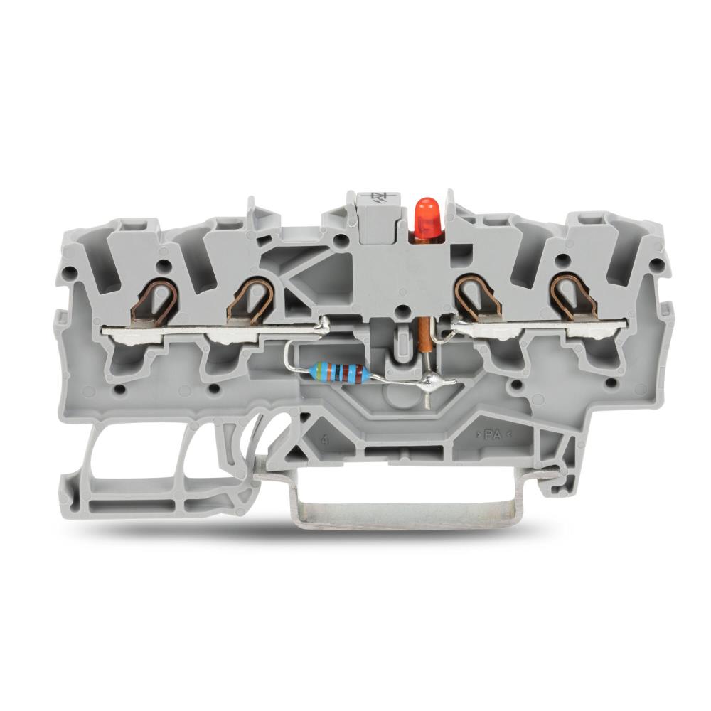 2001-1421/1000-434 Компонентна клема; 4-проводн.; LED (червен); 24 VDC Wago