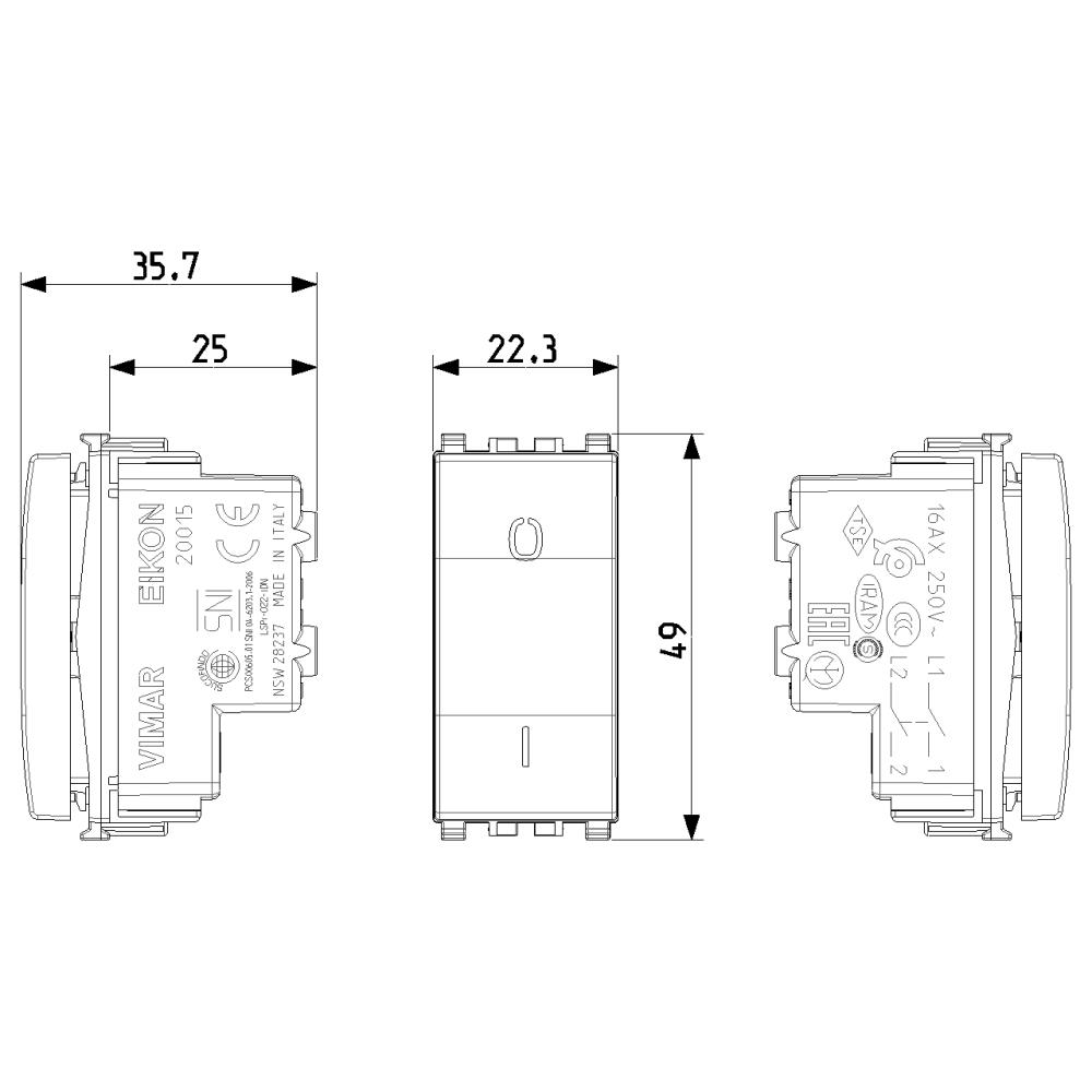 20015 2P 16AX  ключ Сив VIMAR EIKON_small