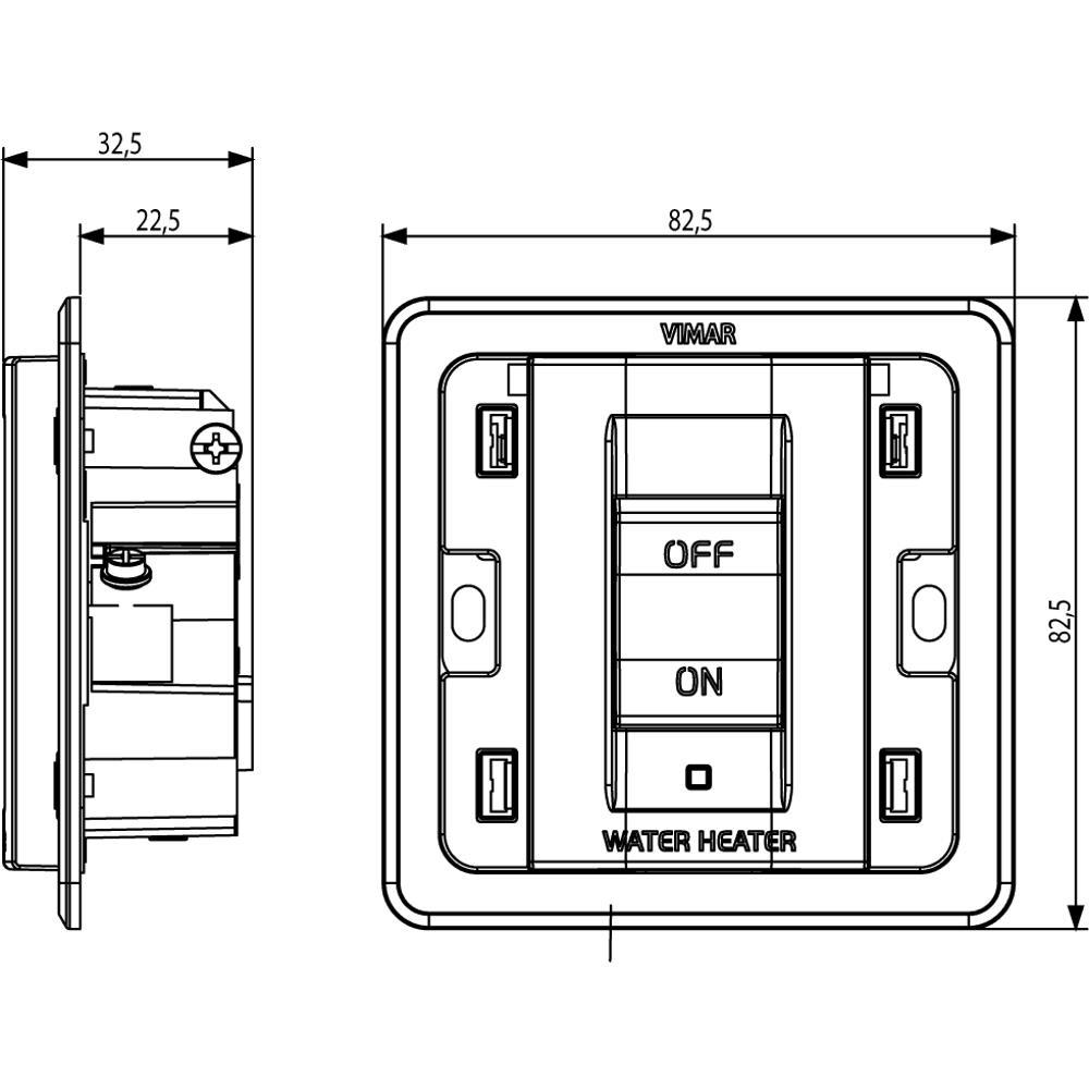 20017.WH.B 2P 32A  Ключ  WATER/HEATER символ Бял VIMAR EIKON_small
