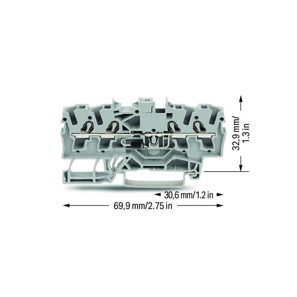 2002-1411/1000-410 Компонентна клема; 4-проводн.; с диод 1N4007; анод, лява страна Wago_small
