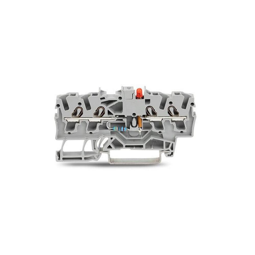 2002-1421/1000-413 Компонентна клема; 4-проводн.; LED (червен); 24 VDC Wago