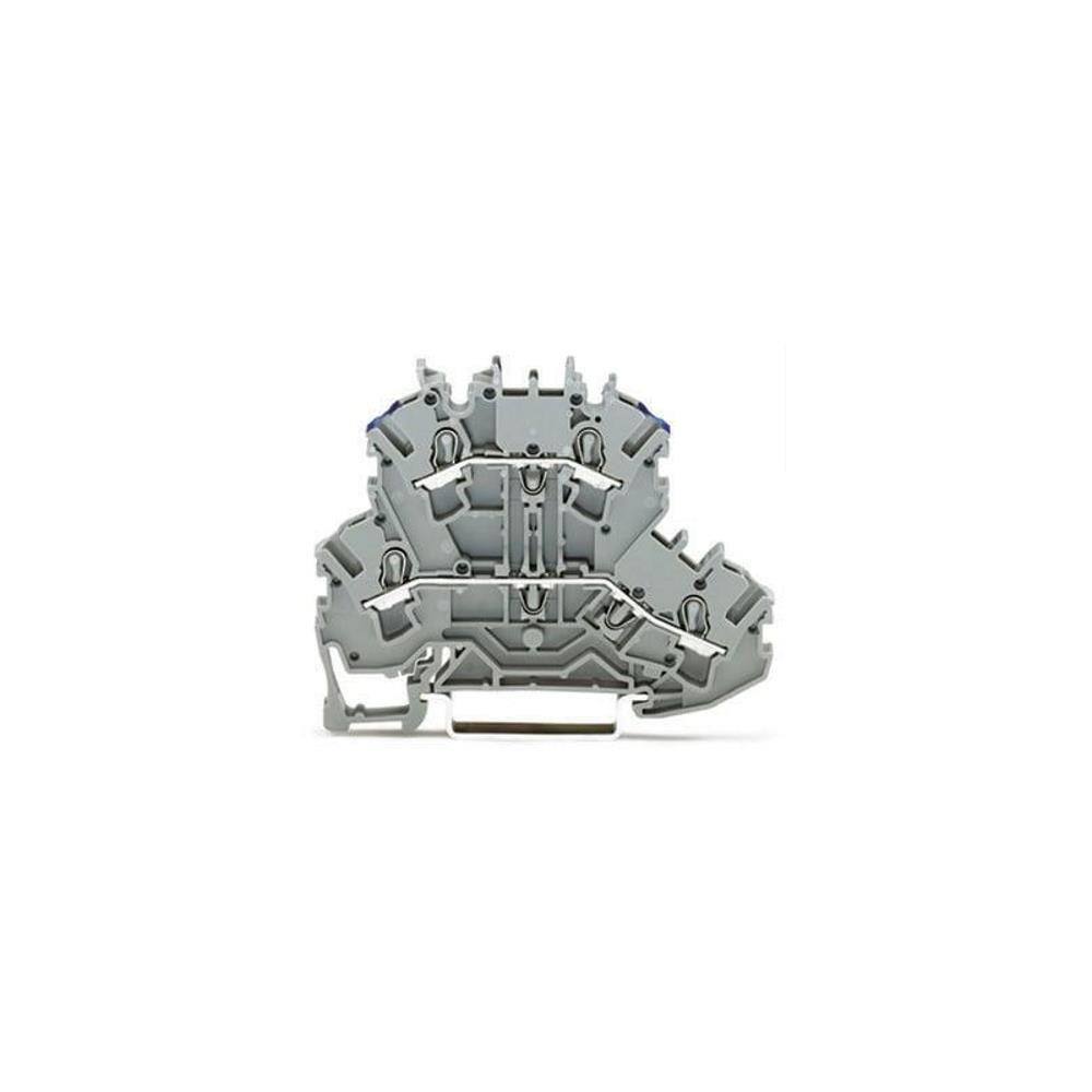 2002-2203 Двуетажна клема 2,5 mm²; L/N; без държач за маркир.; Ex e II - сив Wago