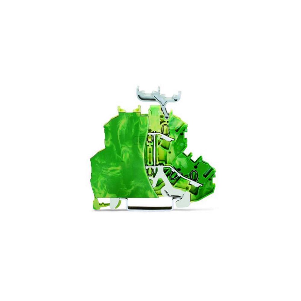 2002-2237/099-000 Двуетажна 4-пров.клема със зазем.;с кр.пл.2,5 mm²;PE;с държач за марк.- з.ж. Wago