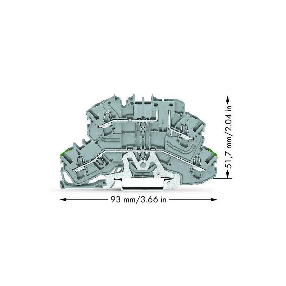 2002-2657 Двуетажна клема със зазем.2,5 mm²; PE/L; без държач за маркир.- сив; проф.дв.раз.кл. Wago_small