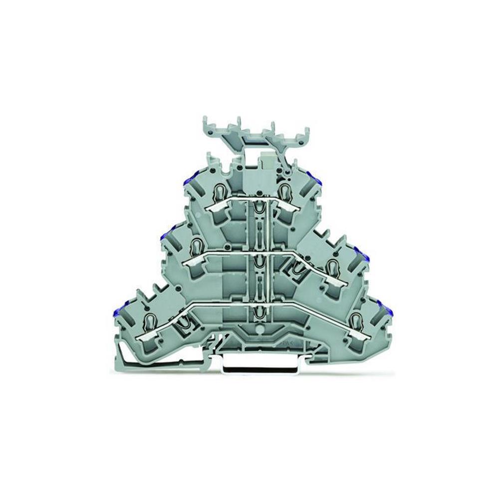 2002-3238 Триетажна клема; 6-проводна проходна клема; L; с държач за маркировъчни табелки Wago