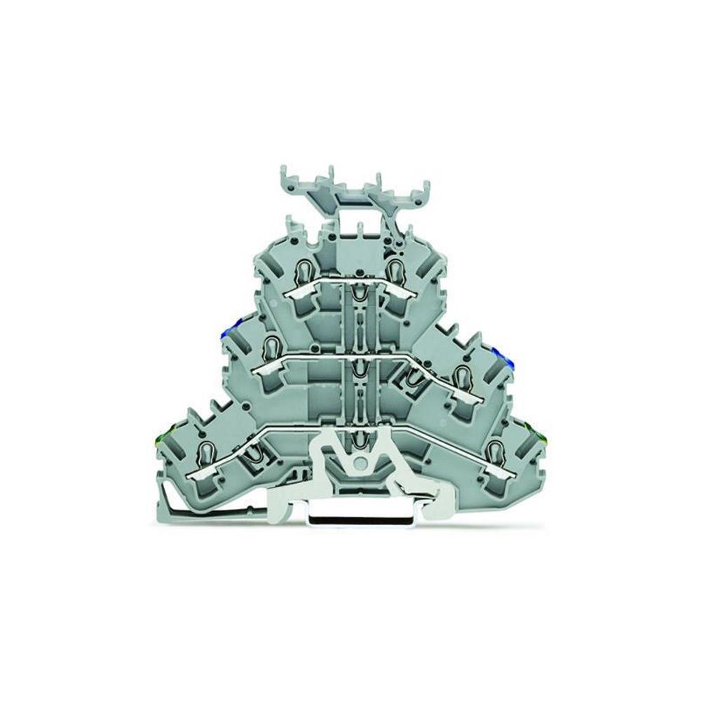 2002-3247 Триетажна клема; Заземителен проводник/проходна/проходна клема; 2,5 mm²; PE/N/L Wago