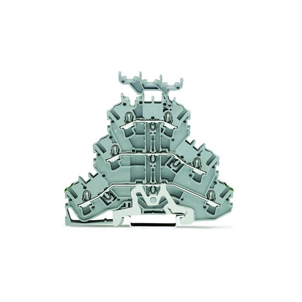 2002-3257 Триетажна клема; Заземителен проводник/проходна/проходна клема; 2,5 mm²; PE/L/L Wago