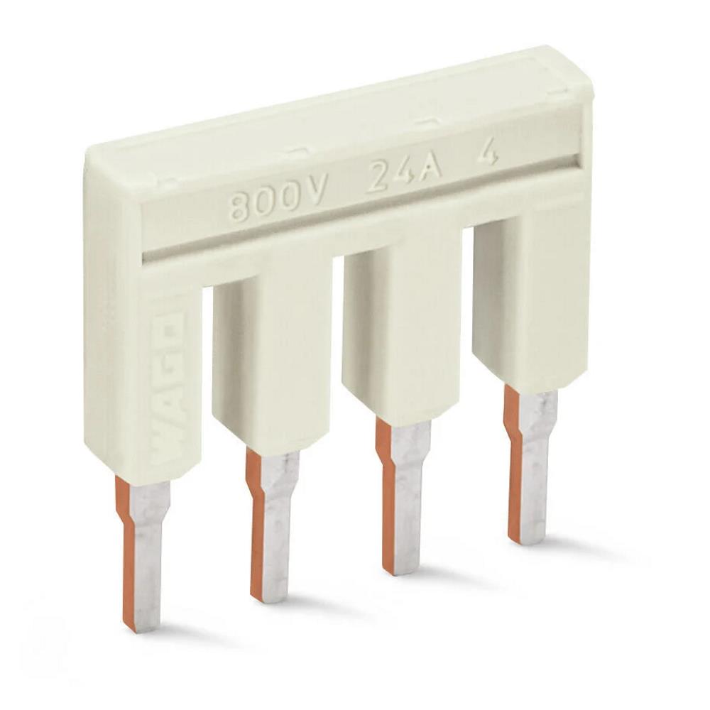 2002-404 Джъмпер 4-пътен; 25A/19,1 mm; изолиран - св.сив Wago