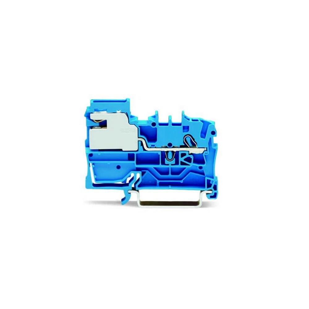 2002-7114 1-проводна N-разединителна клема; 2,5 mm²; Push-in CAGE CLAMP®; 2,50 mm²; син Wago
