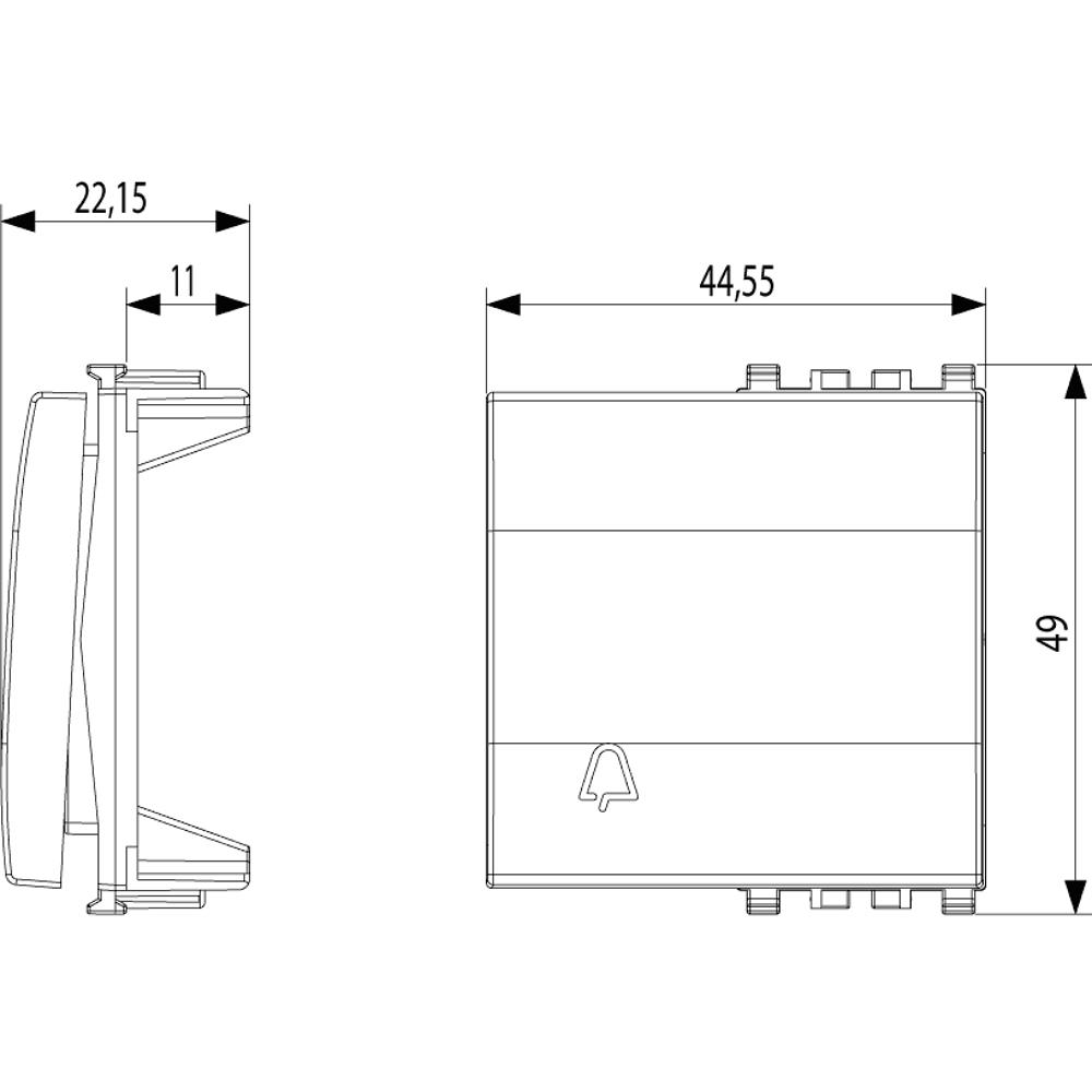 20022.C Капачка със символ звънец за бутон/ключ 2M Сив VIMAR EIKON_small