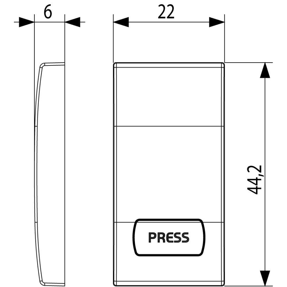 20031.PS Капачка със символ PRESS за бутон/ключ 1M Сив VIMAR EIKON_small