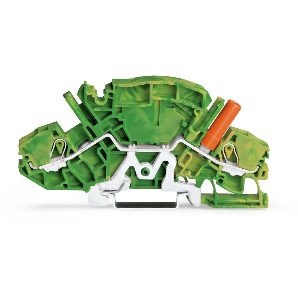 2007-8807 2-проводна клема със заземяване; 6 mm²; с тестово гнездо със защита от допир Wago