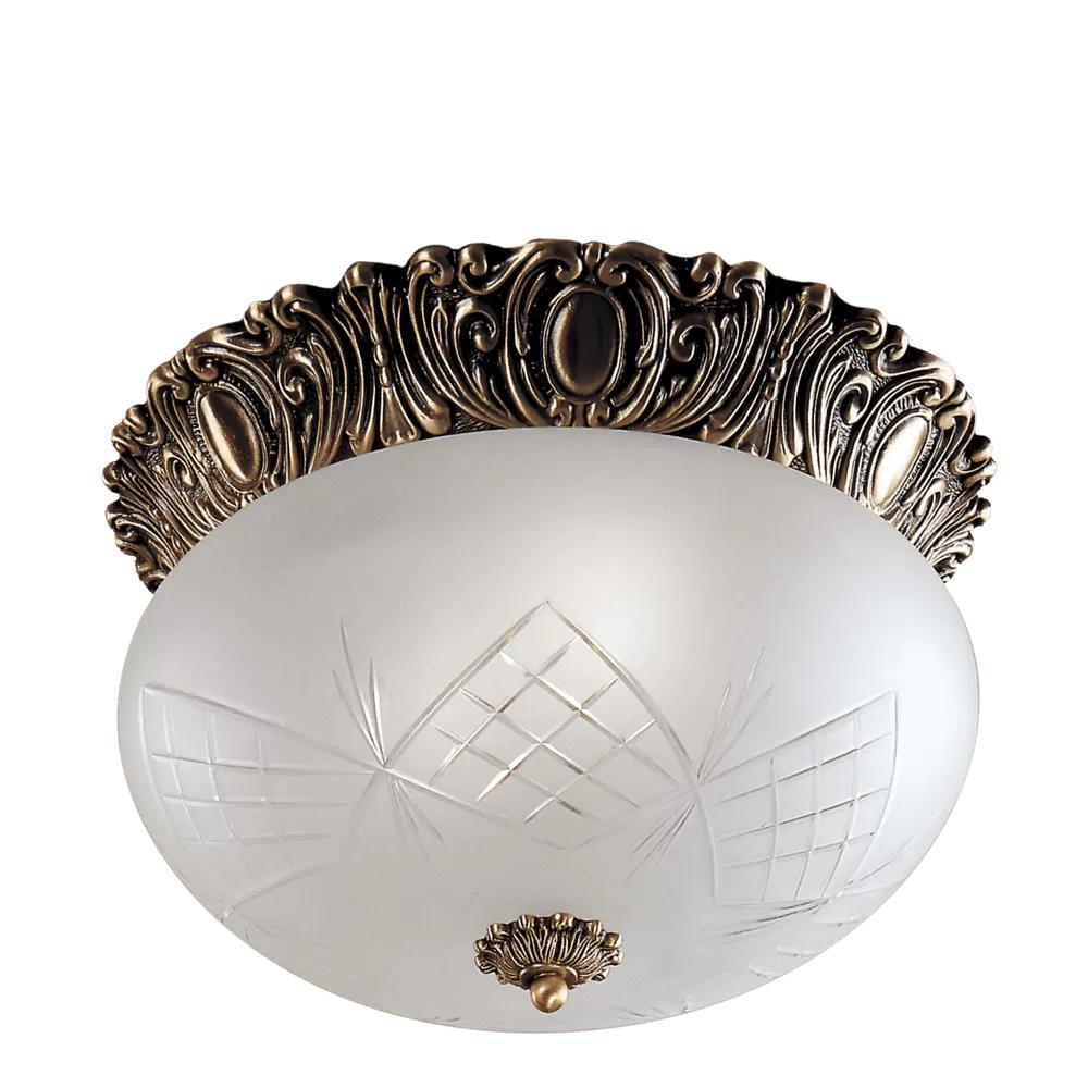 200/35/002 CEILING LIGHT WITH GLASS 2xMAX28W E27 French gold finish Possoni