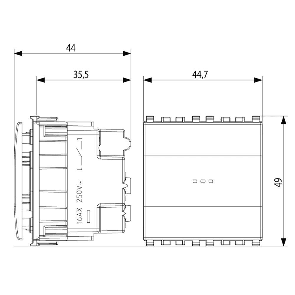 20101.2.B Аксиален 1P 16AX Ключ 2M Бял VIMAR EIKON_small