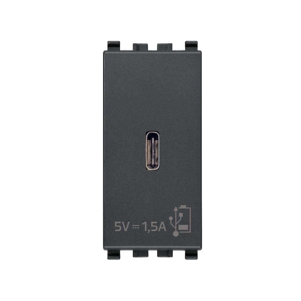 20292.C  USB захранване тип С 5V 1,5A, 1 модул цвят Сив VIMAR EIKON