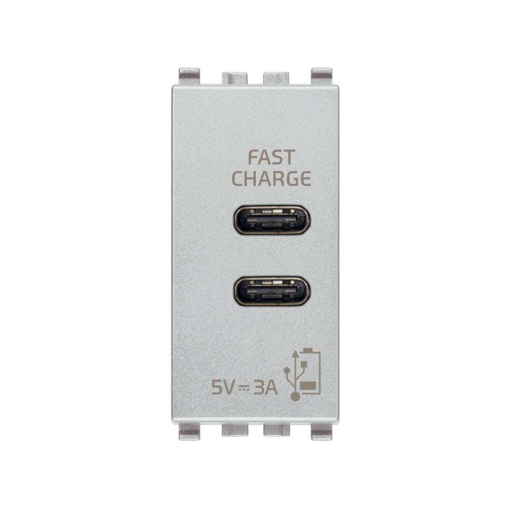 20292.CC.N  USB захранване тип С 5V 1,5A, 1 модул цвят Алуминий VIMAR EIKON