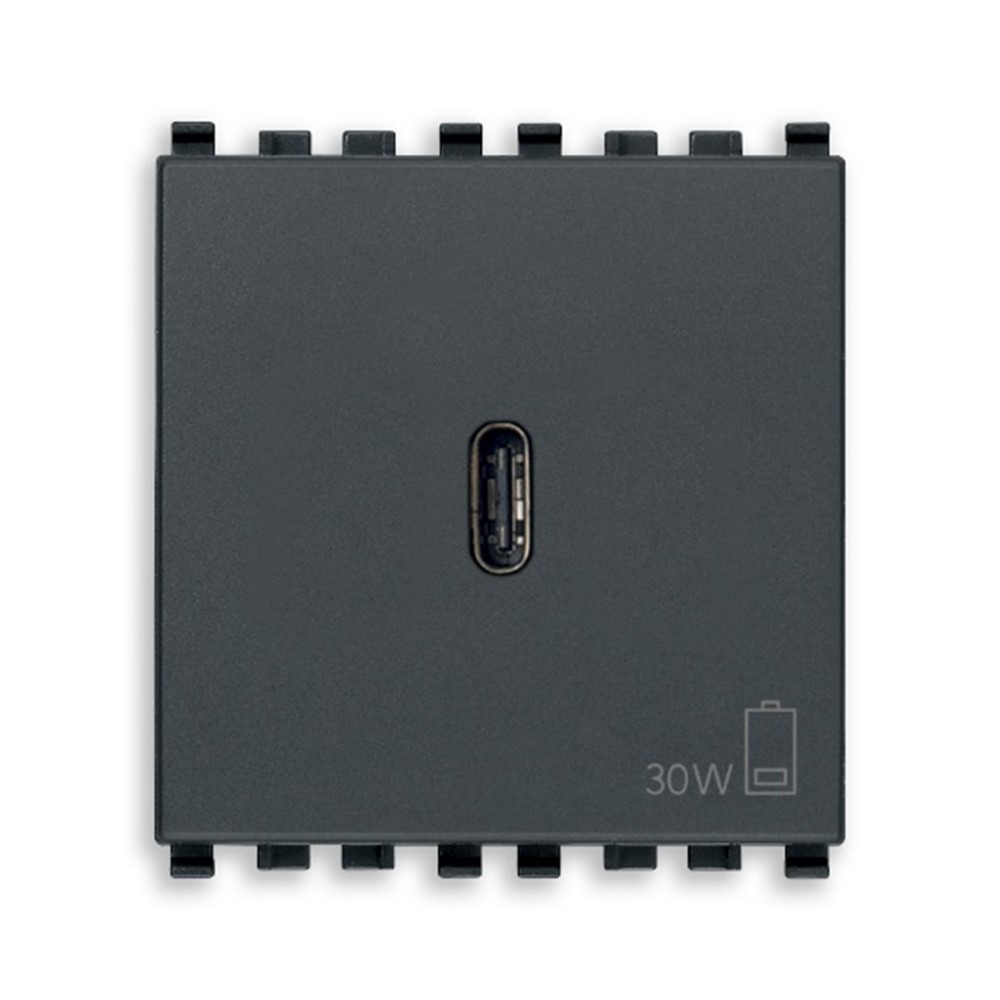 20298 USB-C Контакт Eikon, 2M, 30W PD, grey, Vimar_small