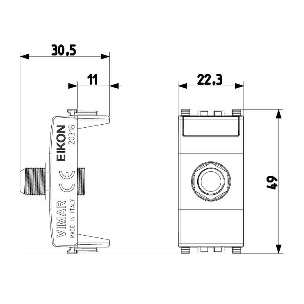 20318.B Розетка с женски F Type конектор Бял VIMAR EIKON_small
