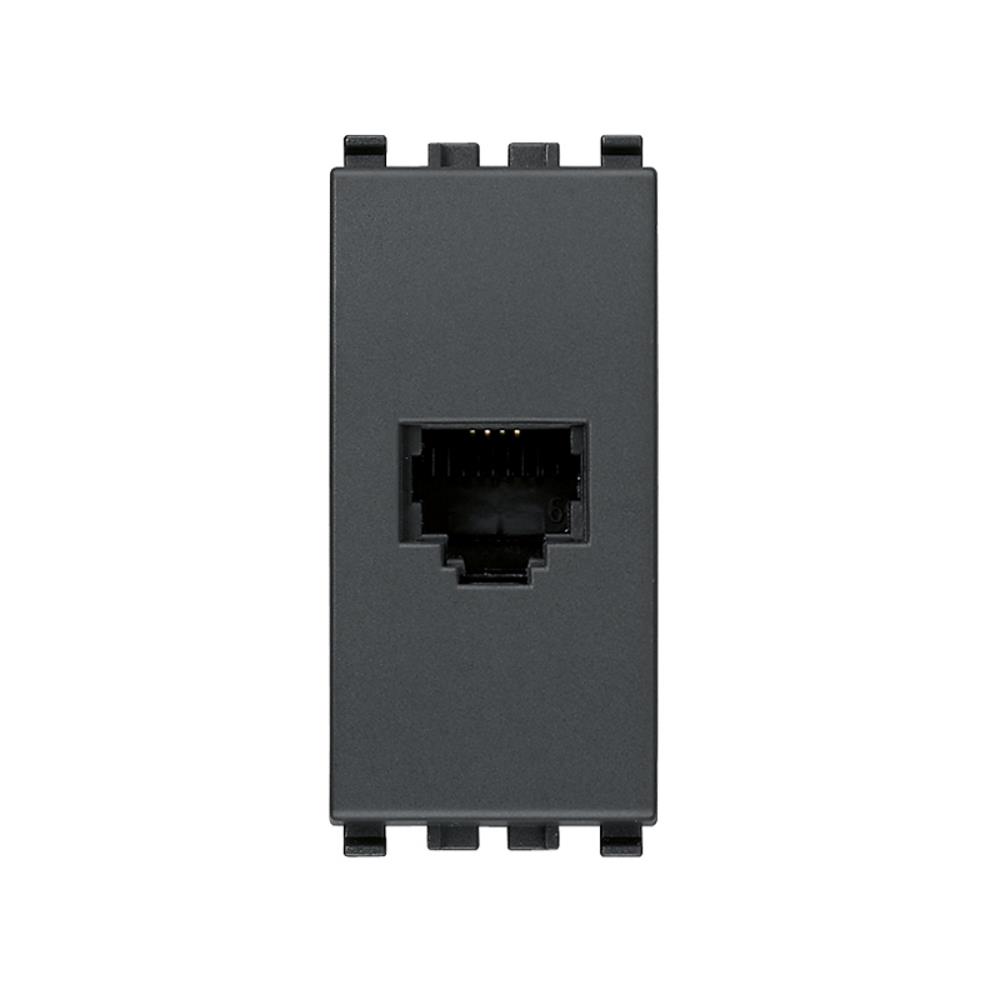 20320 RJ11 Телефонна розетка 6/4, винтови клеми, Сив VIMAR EIKON