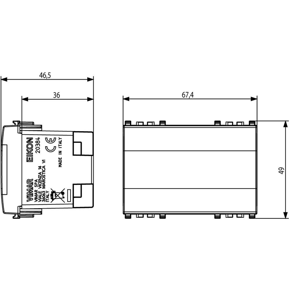 20384.B LED аварийна лампа 3M 120-230V Бял, VIMAR EIKON_small