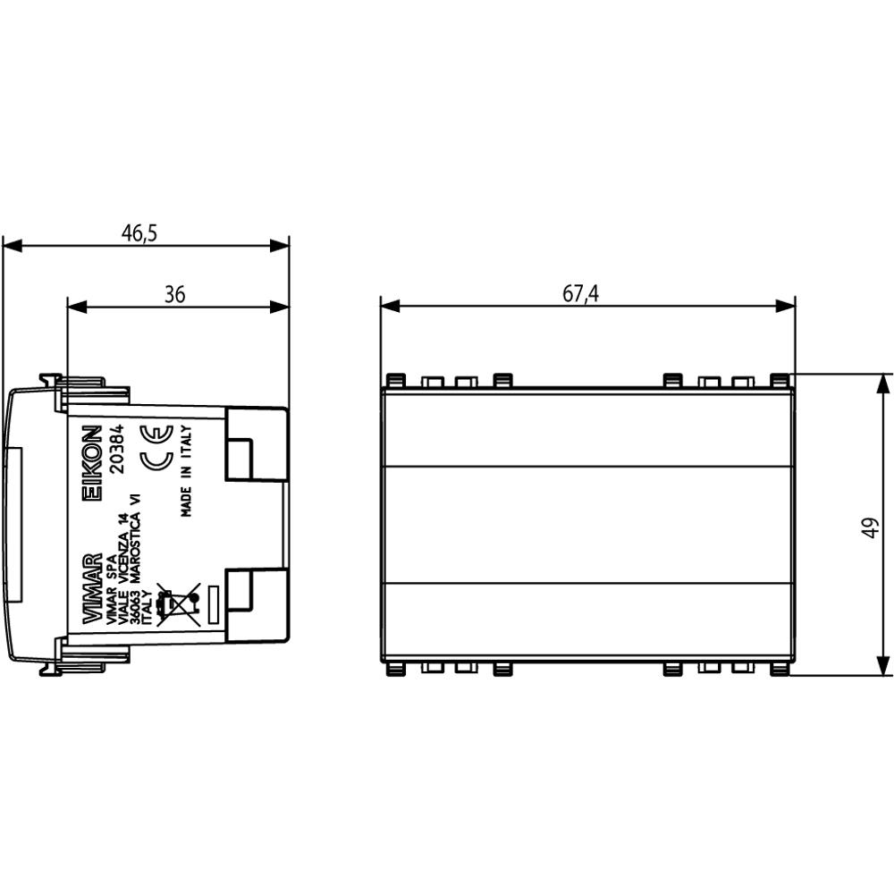 20384 LED аварийна лампа 3M 120-230V Сив, VIMAR EIKON_small