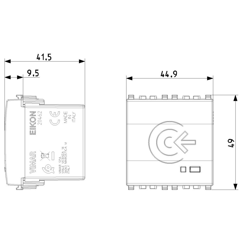 20462.B Смарт ключ Eikon, за NFC/RFID карти, 2M, монтаж в помещението, white, Vimar_small