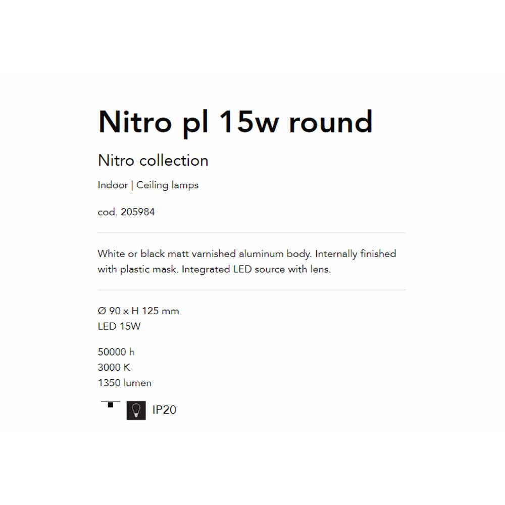 205984 Спот NITRO FI 15W ROUND NERO Ø90xH125 mm LED 15W 50000 h 3000 K 1350 lumen IP20 Ideal Lux_small