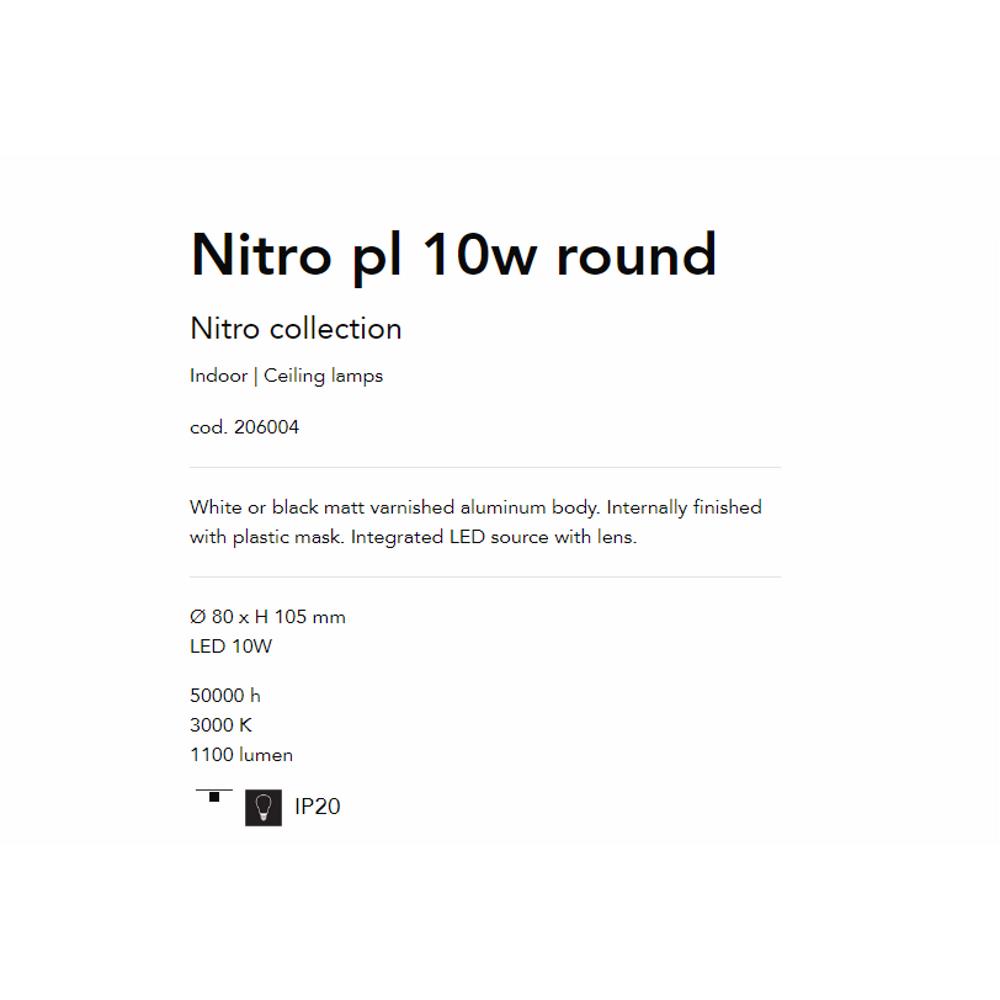 206004 Спот NITRO FI 10W ROUND NERO Ø80xH105 mm LED 10W 50000 h 3000 K 900 lumen IP20 Ideal Lux_small
